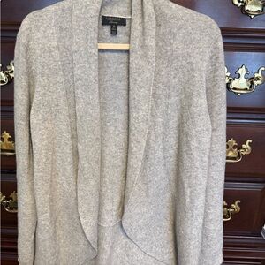 Charter Club Heather Gray Cashmere Draped Cardigan